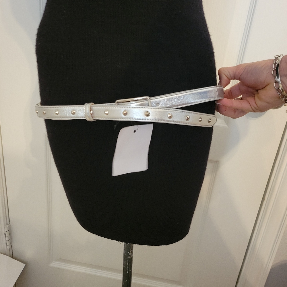 Alexander McQueen double wrap silver belt- 90